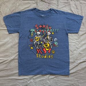 Hand Printed Vintage Upcycled T-Shirt Size S